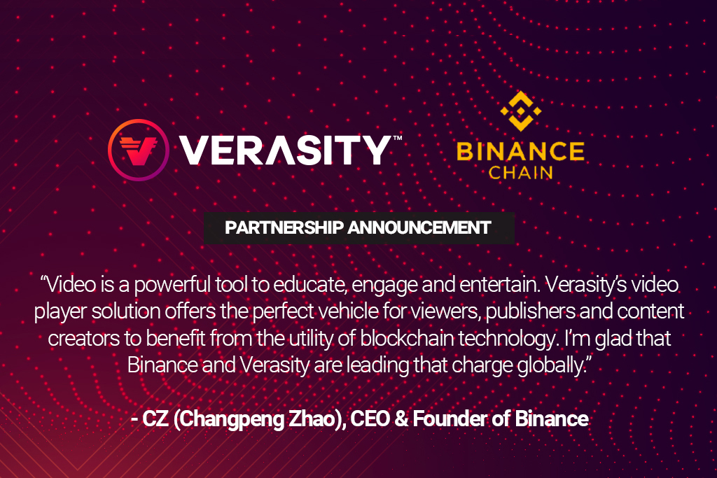 Binance chain welcomes video economy thanks to verasity Binance chain welcomes video economy thanks to verasity
