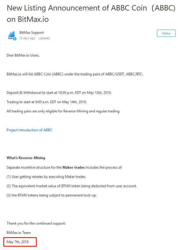 Drep increased by 75% after listing announcement on bitmax. Io Drep