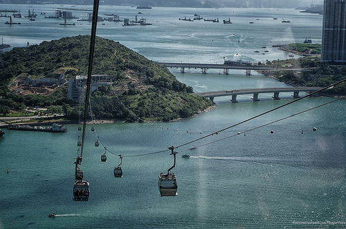 Heading up to ngong ping, looking down to tung chung... Tags