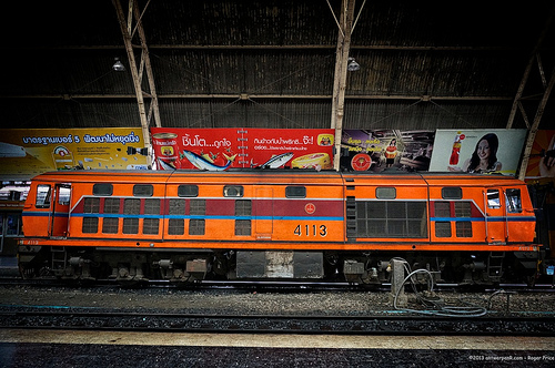 Orange train #4113 Tags