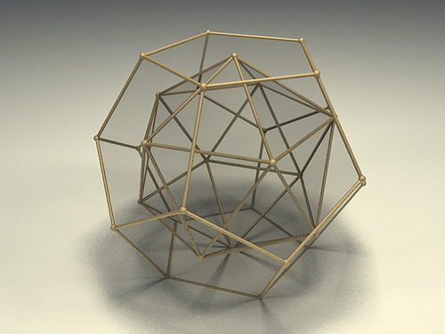 Icosahedron nestled in dodecahedron Tags