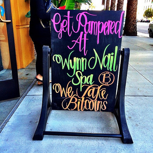 So the local nail salon now takes bitcoins. Tags