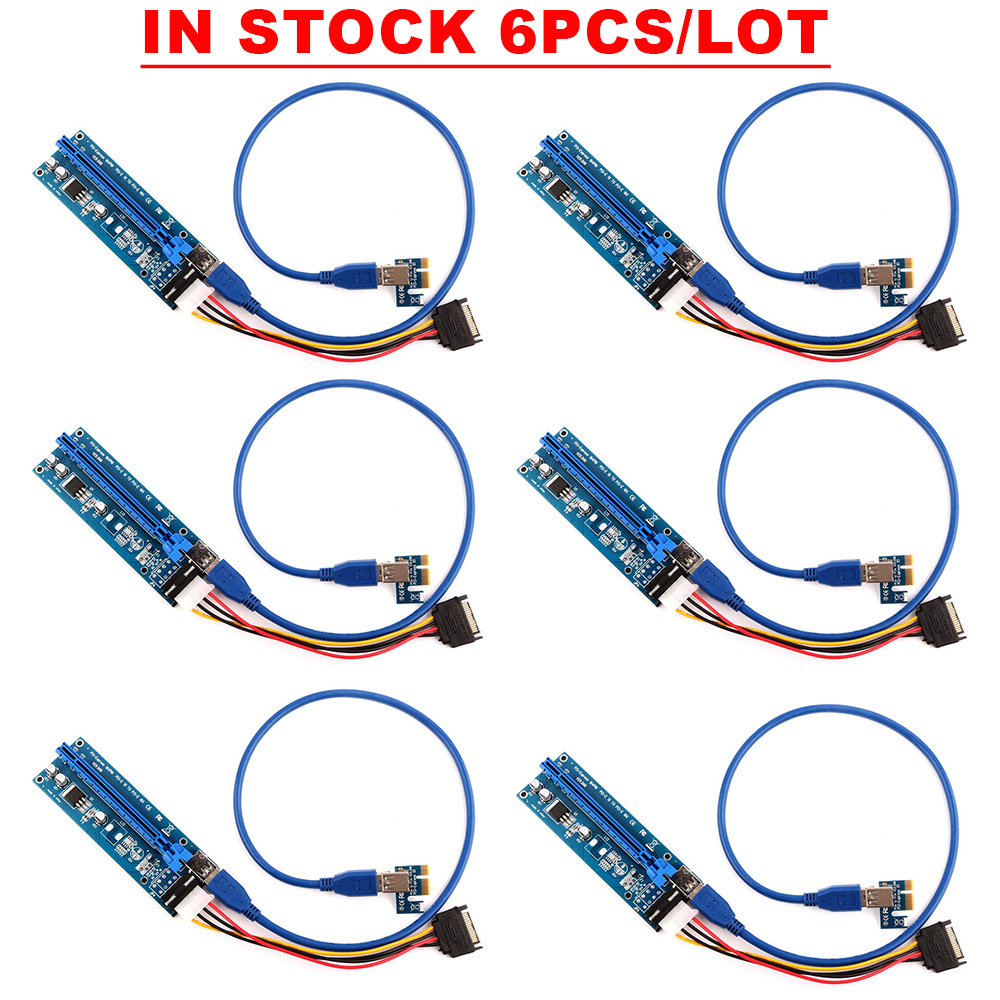 Ubit in-stock for <b>bitcoin</b> 6 pcs/lot 1x to 16x express extender riser card usb 3. 0 pci-e extension sata 15pin to 4pin power cable