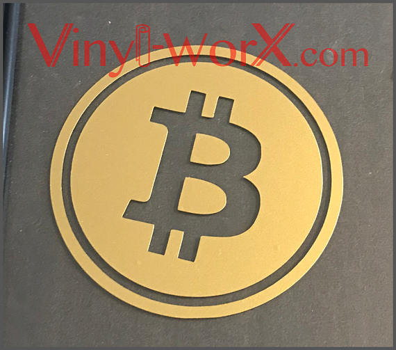 Bitcoin btc coin vinyl decal sticker blockchain available in 2" 3" 4" 5" 6" crypto miner cryptocurrency gifts
