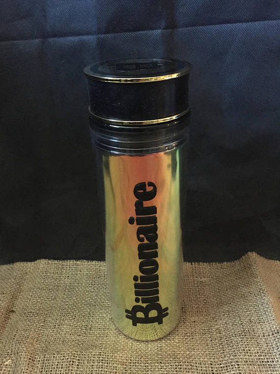 Bitcoin double wall metallic gold 22oz water bottle