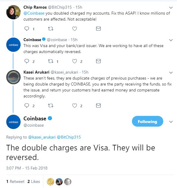 Visa: we’re not to blame for coinbase overcharges Coinbase overcharges