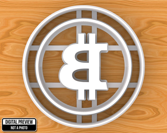 Bitcoin sign cookie cutter, selectable sizes