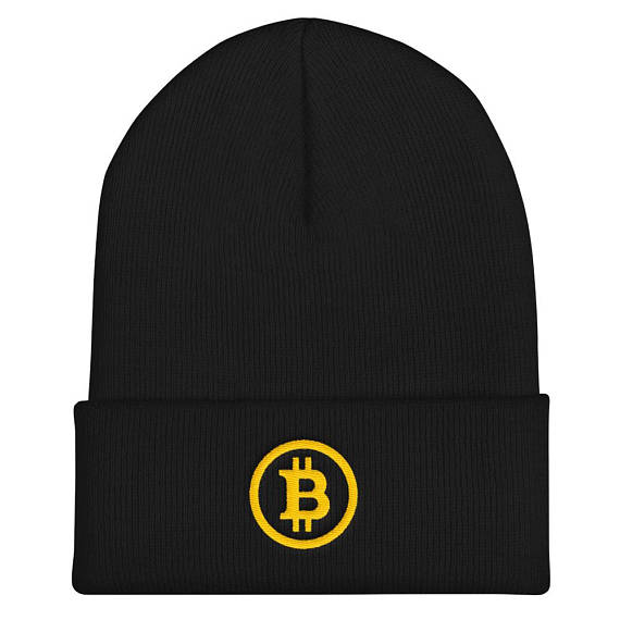 Bitcoin embroidered beanie hat