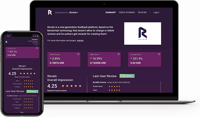 Reinventing ico research and reviews with revain Revain dashboard v0. 4
