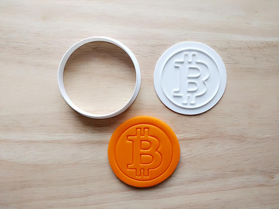 Bitcoin cookie cutter and stamp set. 3d printed. Baking gifts. Custom cookies. Winter wife gift