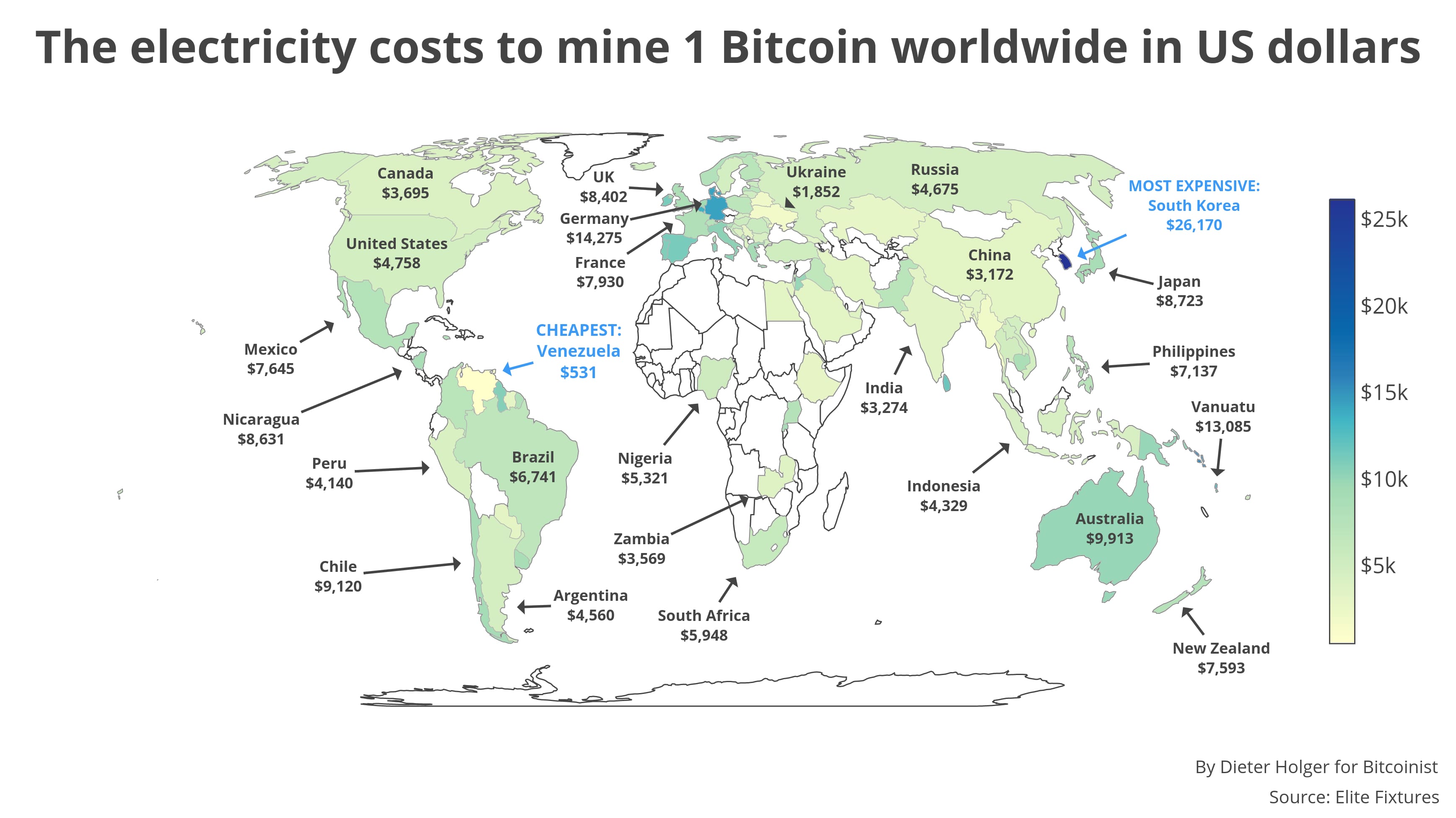 Mapped: cheapest & most expensive countries to mine bitcoin Bitcoin mining electricity costs