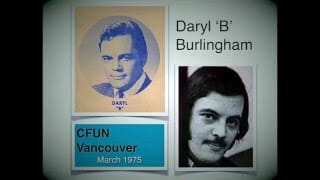 Daryl 'b' @ cfun radio in 1975 Daryl 'b' @ cfun radio in 1975