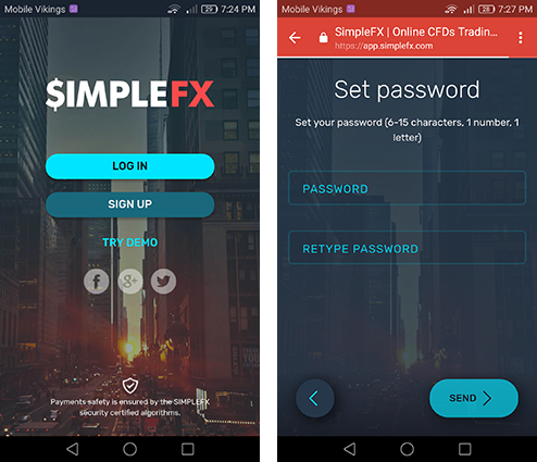 How to trade cryptocurrencies with the simplefx app Simplefx steps 2 and 3