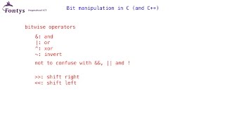 Bit manipulation in c and c++ Bit manipulation in c and c++
