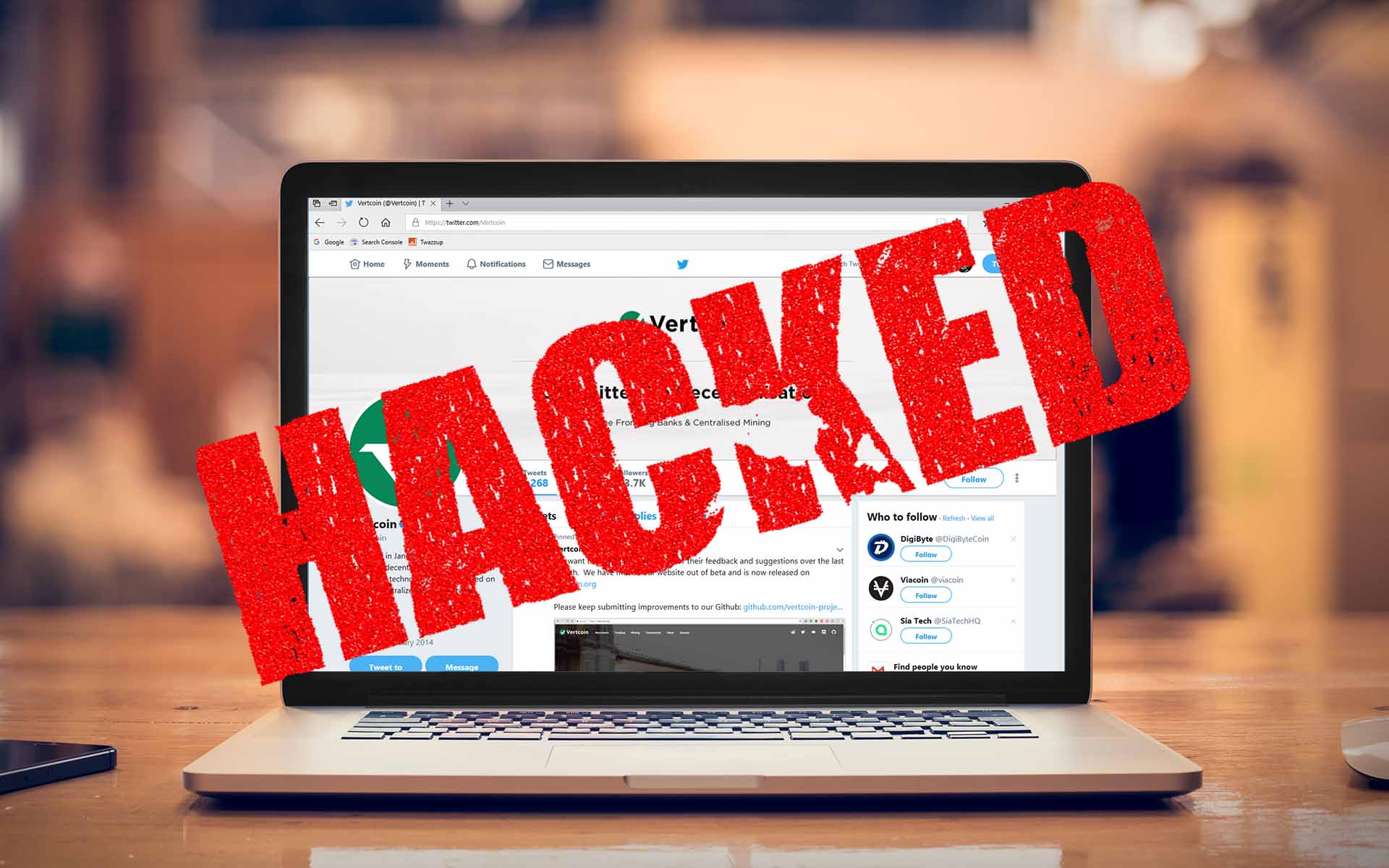 Psa: official vertcoin twitter account compromised Psa: official vertcoin twitter account compromised