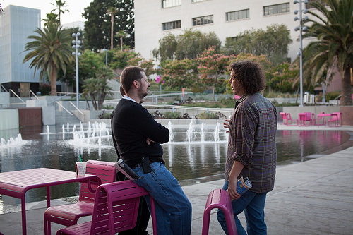 Chatting by the fountain Tags