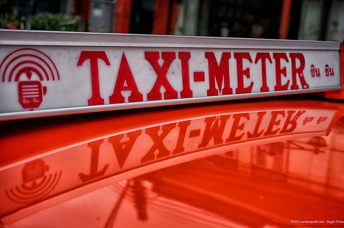 Taxi-meter - a very red one Tags