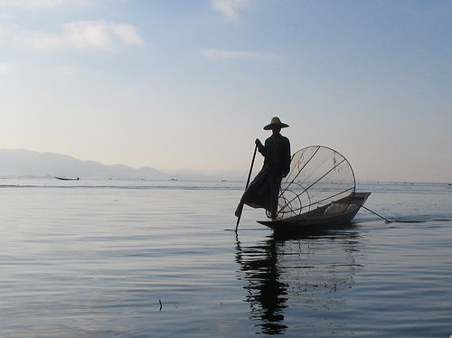 Fisherman on inle lake Tags