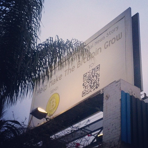Spotted this curious billboard in #longbeach - "help bitcoin grow" #cryptocurrency #tech #econ Tags