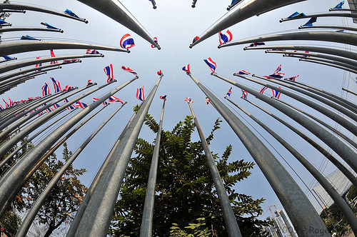 Flagpoles in the queen's garden Tags
