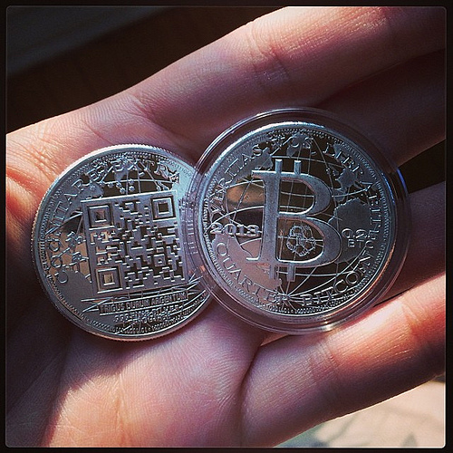 #bitcoin quarters, made of. 25 bitcoins worth of pure silver. The qr code on the back takes you to a current value calculator we page. Tags