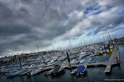 Clouds are rolling in now over bangor marina Tags