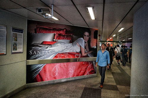 Chidlom - they always have striking, larger-than-life adverts in this corridor Tags