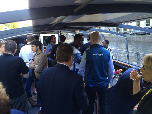 Boat ride over the amsterdam canals with the speakers at bitcoin 2014 Tags
