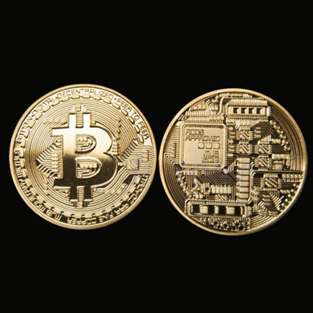 1 x gold plated <font><b>bitcoin</b></font> coin collectible btc coin art collection gift physical