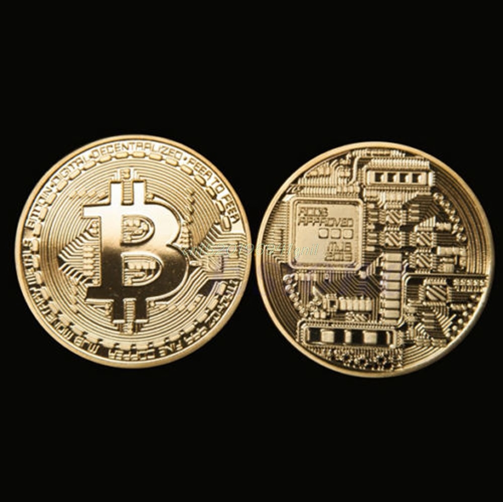 1 x gold plated <font><b>bitcoin</b></font> coin collectible btc coin art collection gift physical#t025#
