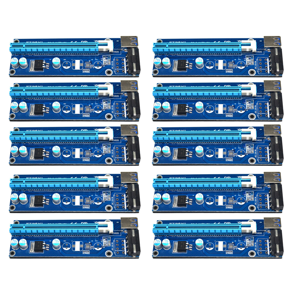 10pcs 60cm usb 3. 0 pci-e pci express 1x to 16x extender riser card with sata 15pin to 4pin power cable for <b>bitcoin</b> miner mining