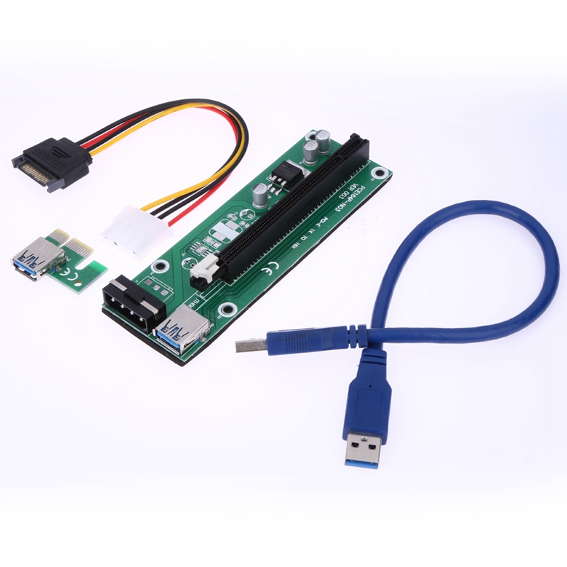 30cm usb 3. 0 pci-e express riser card adapter pci-e 1x to 16x extender sata 15pin to 4pin power cable for <b>bitcoin</b> btc minning