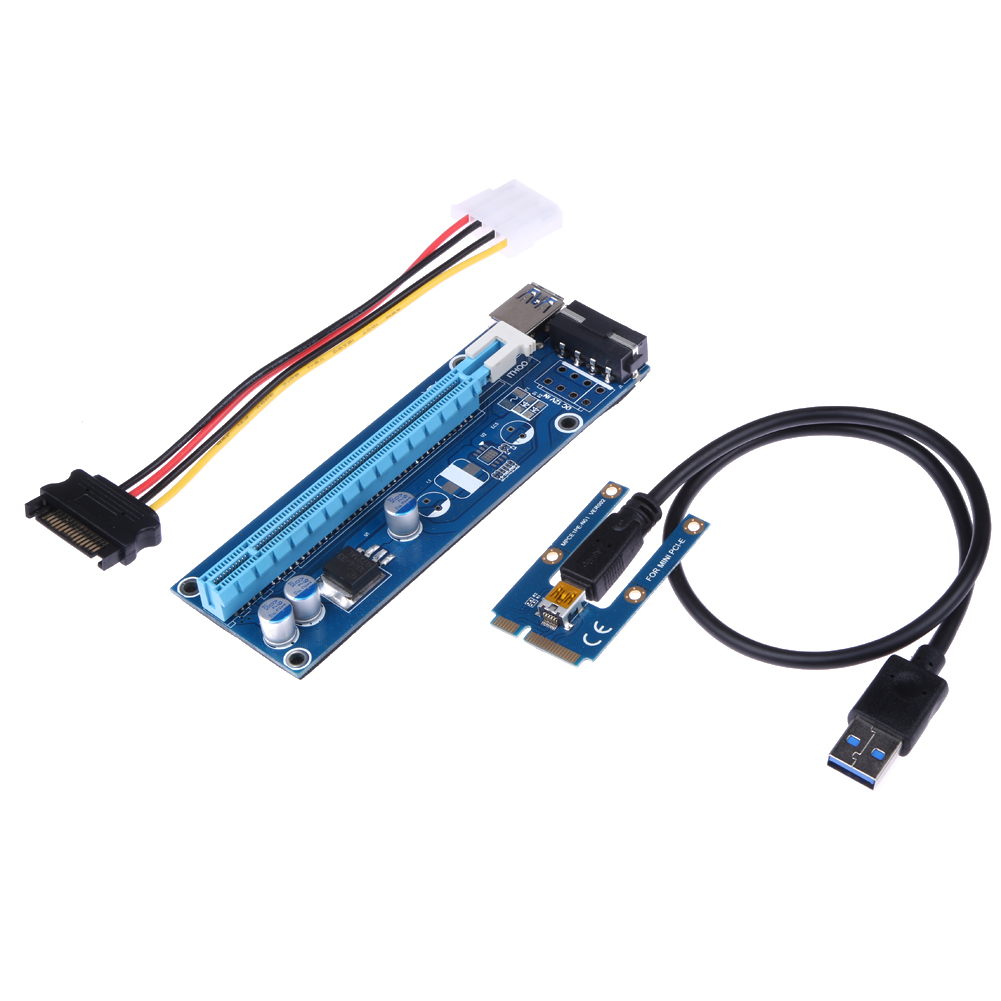 Fifth pcie pci-e pci express riser card aadapter 1x to 16x usb 3. 0 data cable sata 15pin to 4pin power supply for <font><b>bitcoin</b></font> mining