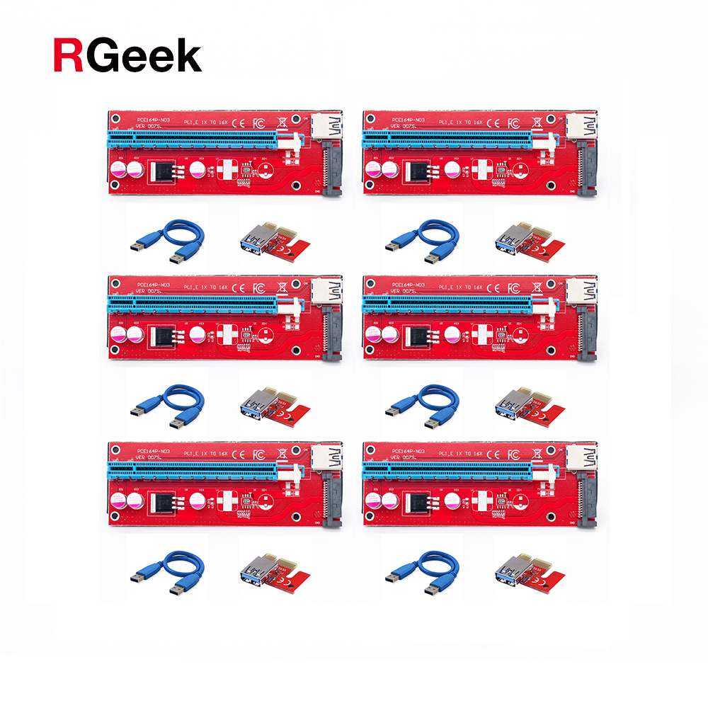 6pcs ver 007s extender cable usb 3. 0 converter sata pci express pci-e 1x to 16x cabo riser card 60cm for <b>bitcoin</b> miner