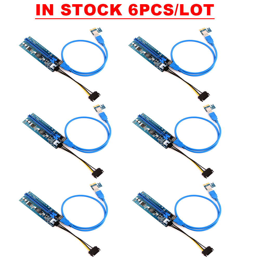 Ubit in-stock 6 pcs/lot 1x to 16x express extender riser card usb 3. 0 pci-e extension sata 15pin to 6pin power cable for <b>bitcoin</b>