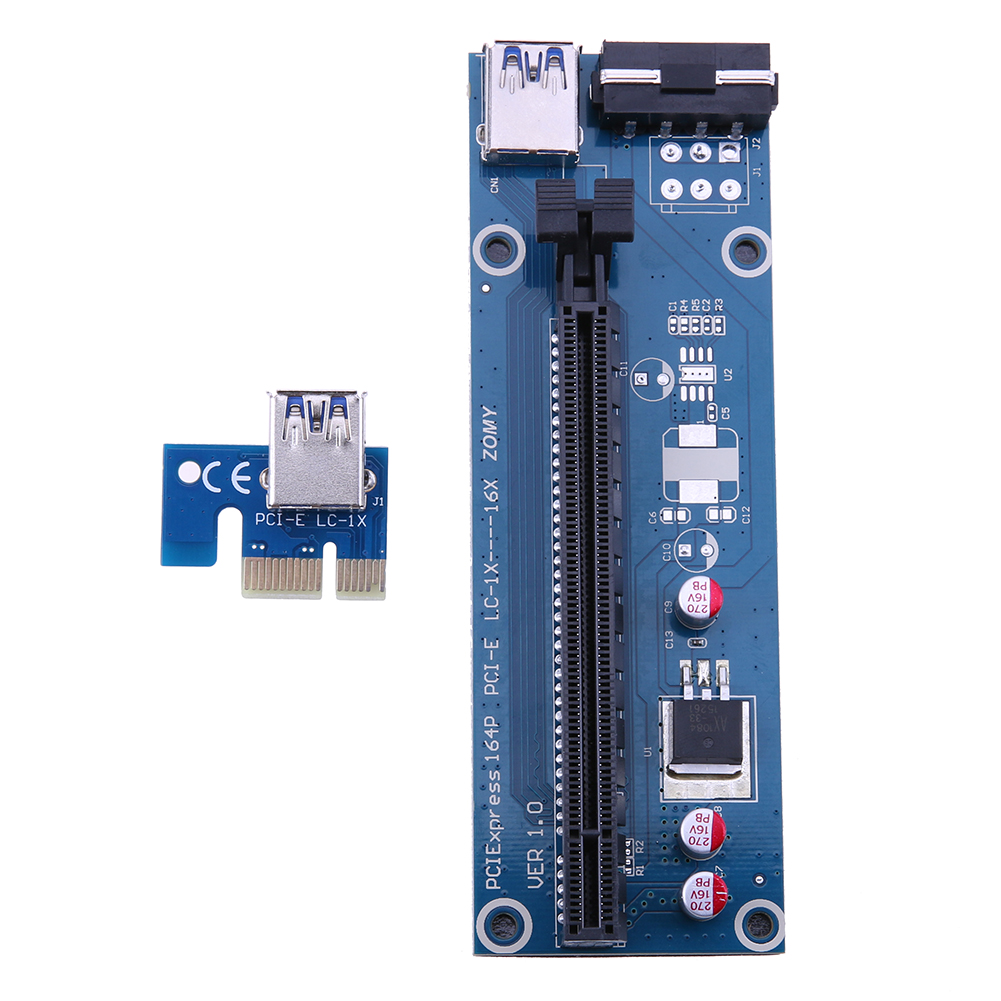 60cm/1. 97ft usb 3. 0 pci-e 1x to 16x card riser extender adapter sata 15pin to 4pin power wire 3 capacitances for mining <b>bitcoin</b>