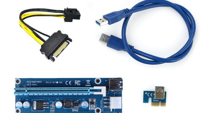 60cm usb3. 0 pci-e express 1x to 16x extender riser card adapter with 15pin to 6pin power sata cable for btc <font><b>bitcoin</b></font> mining miner