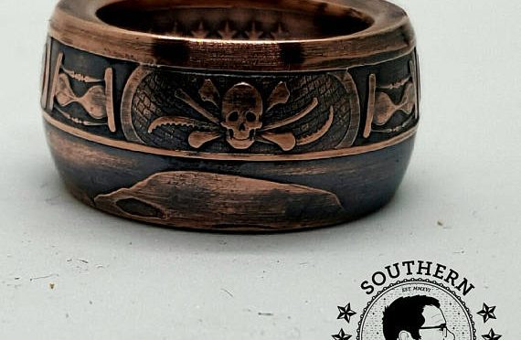 1 oz copper memento mori ring. Bitcoin accepted