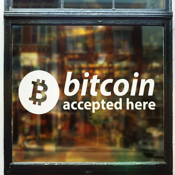 Bitcoin accepted here decal