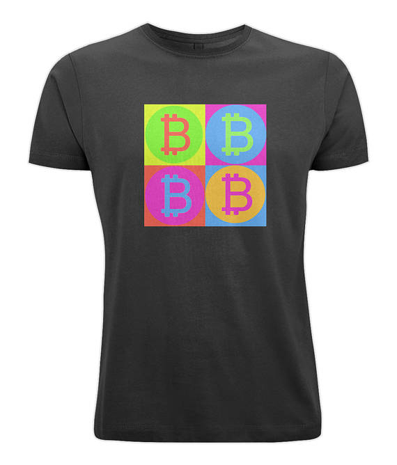 Bitcoin t-shirt pop-art andy warhol style