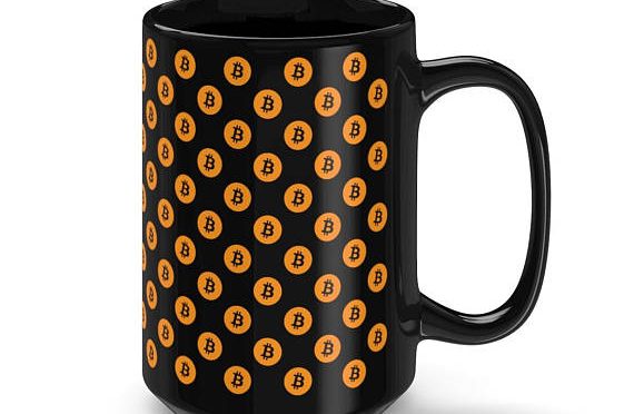 Black bitcoin mug 15oz