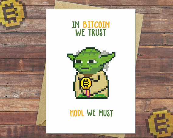 Bitcoin card, valentines day card, yoda, hodl, valentine card, star wars, bitcoin gifts, crypto currency, valentine card him, valentine card