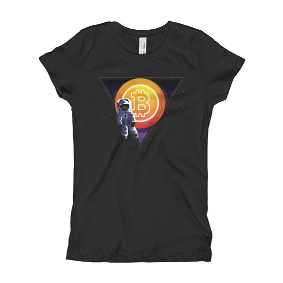 Bitcoin astronaut to the moon girl's t-shirt // cryptocurrency t shirt // funny blockchain bitcoin tee // astronaut crypto shirt