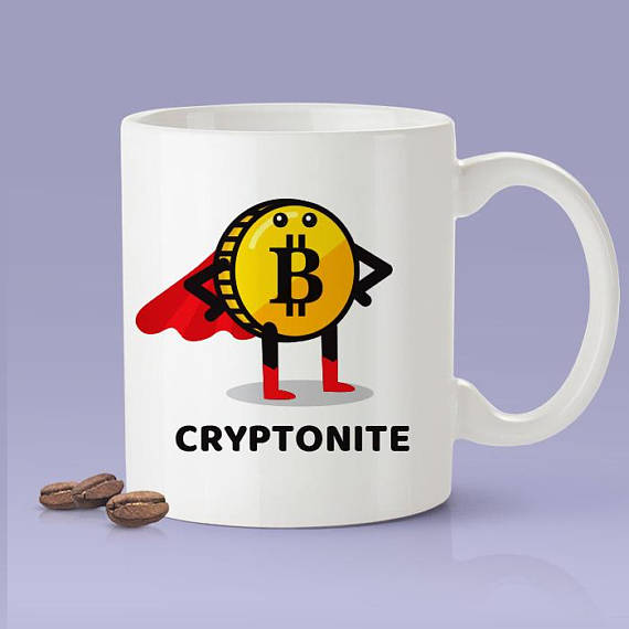 Cryptonite bitcoin mug - blockchain coffee mug - crypto mug - funny bitcoin mug