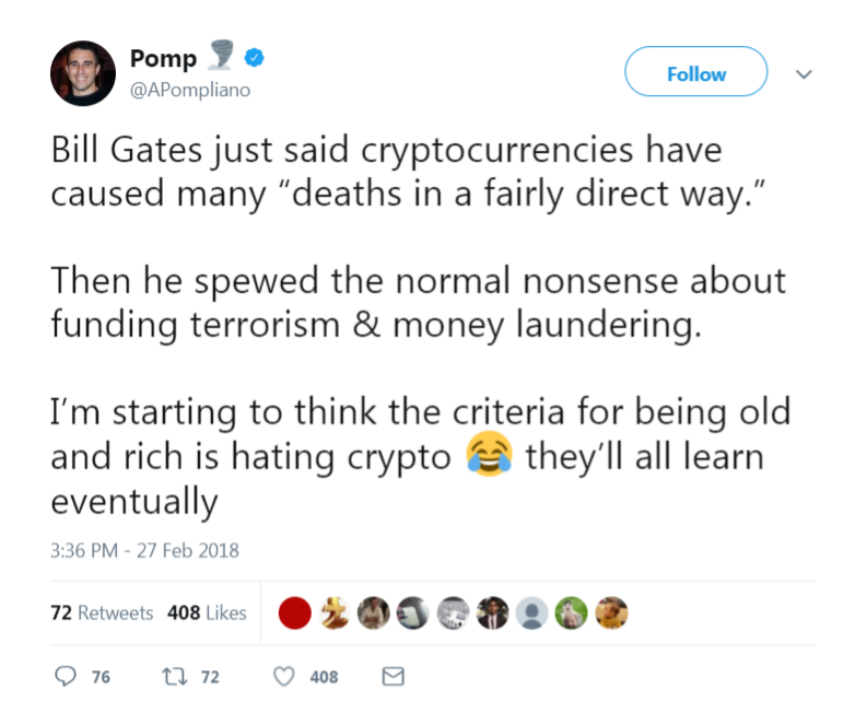 Bill gates' 'nonsense' crypto comments draw twitter ire Bill gates' 'nonsense' crypto comments draw twitter ire