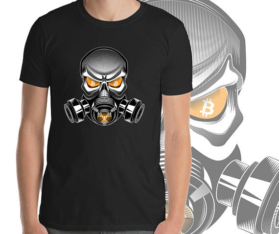 Bitcoin mask short-sleeve unisex t-shirt.