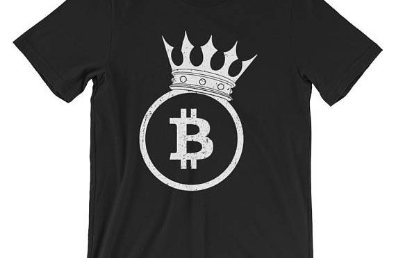 Bitcoin king cryptocurrency hustler graphic short-sleeve unisex t-shirt