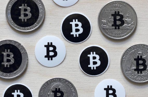 10 black bitcoin vinyl stickers crypto currency 0. 75 inches btc miner