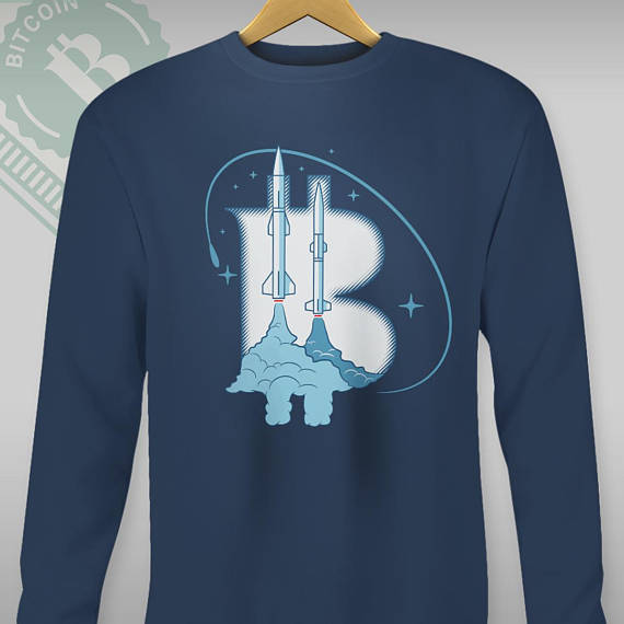 Bitcoin sweatshirt. For the moon. Investor. Computer geek gift. Cryptocurrency. Bitcoin clothing. Ugly sweater. Cosmic sweatshirt