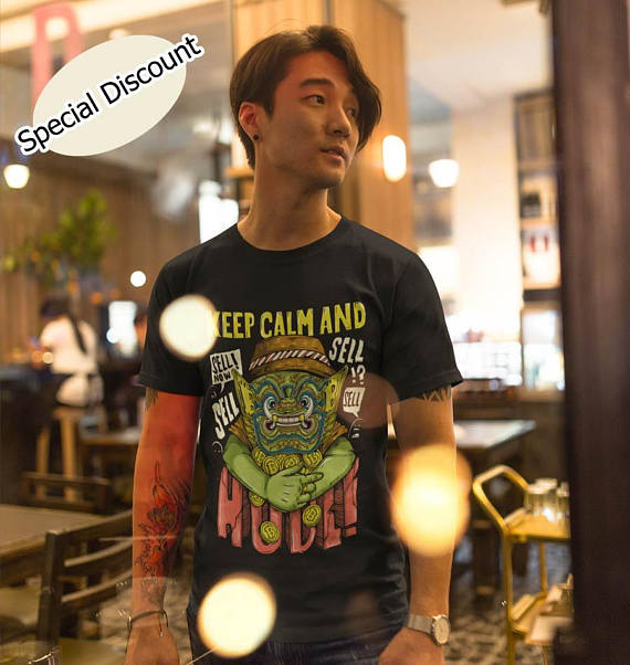 Bitcoin shirt keep calm and hodl btc tee clothing tshirt crypto funny wording unisex black short sleeve